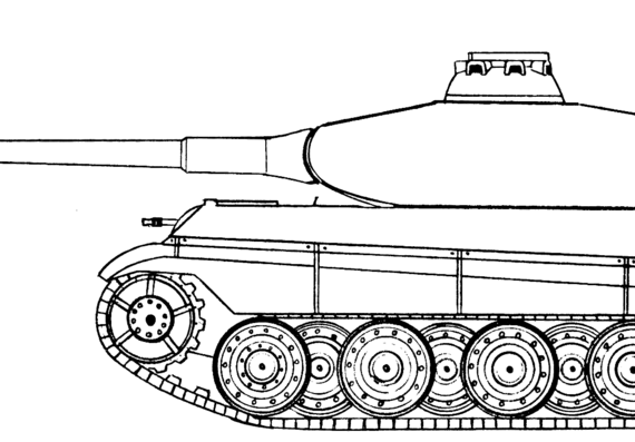 Танк Sd.Kfz. 182 Pz.Kpfw.VI Ausf.B King Tiger [5] - чертежи, габариты, рисунки